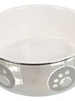 Merkloos Katteneetbak royal zilver/wit