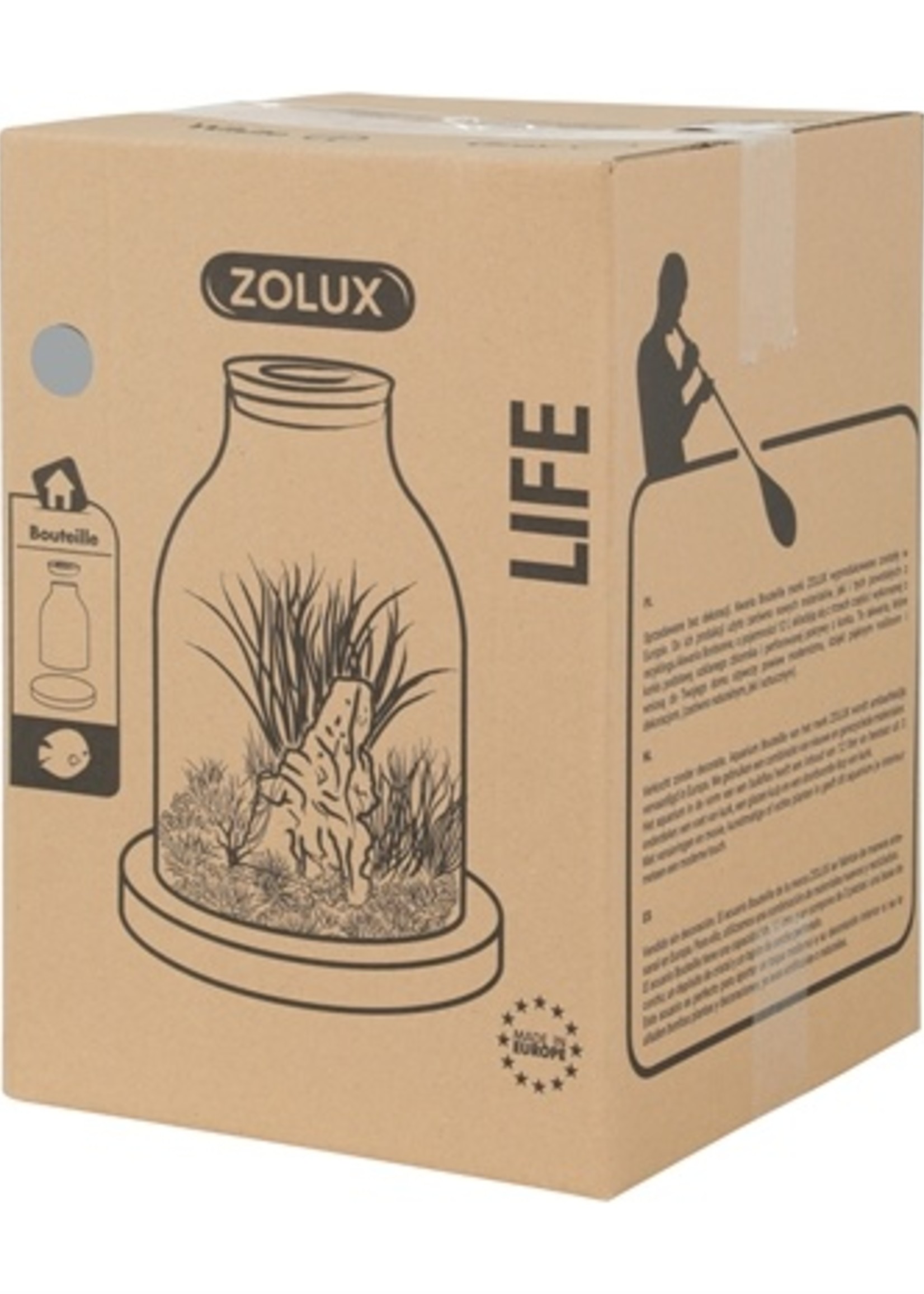Zolux Zolux life bottle fles glas grijze rand met kurk