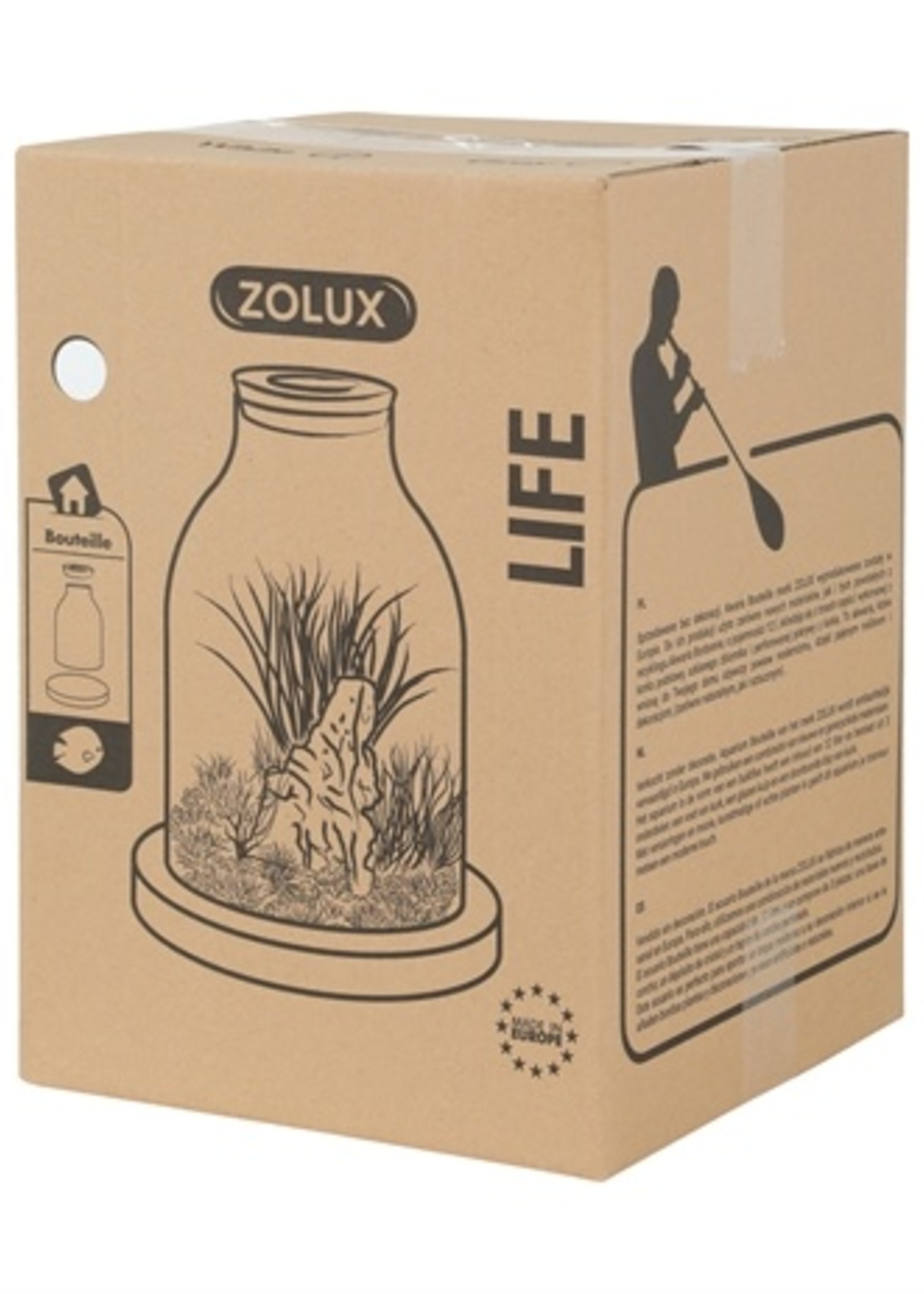 Zolux Zolux life bottle fles glas witte rand met kurk