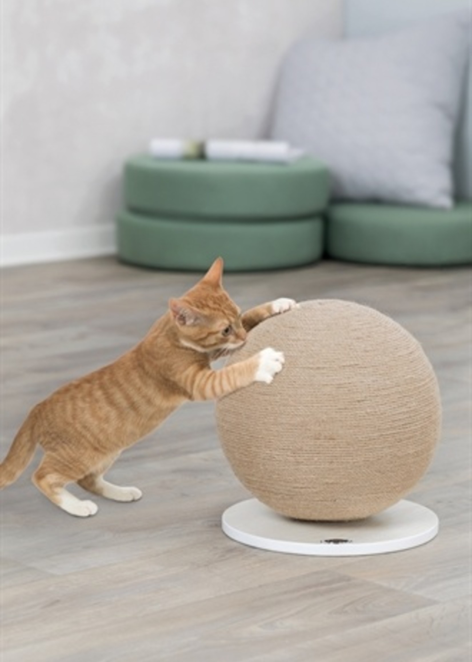 Trixie Trixie krabpaal bal op voet jute / hout