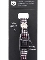 Martin sellier Martin sellier halsband kat kruis roze / zwart