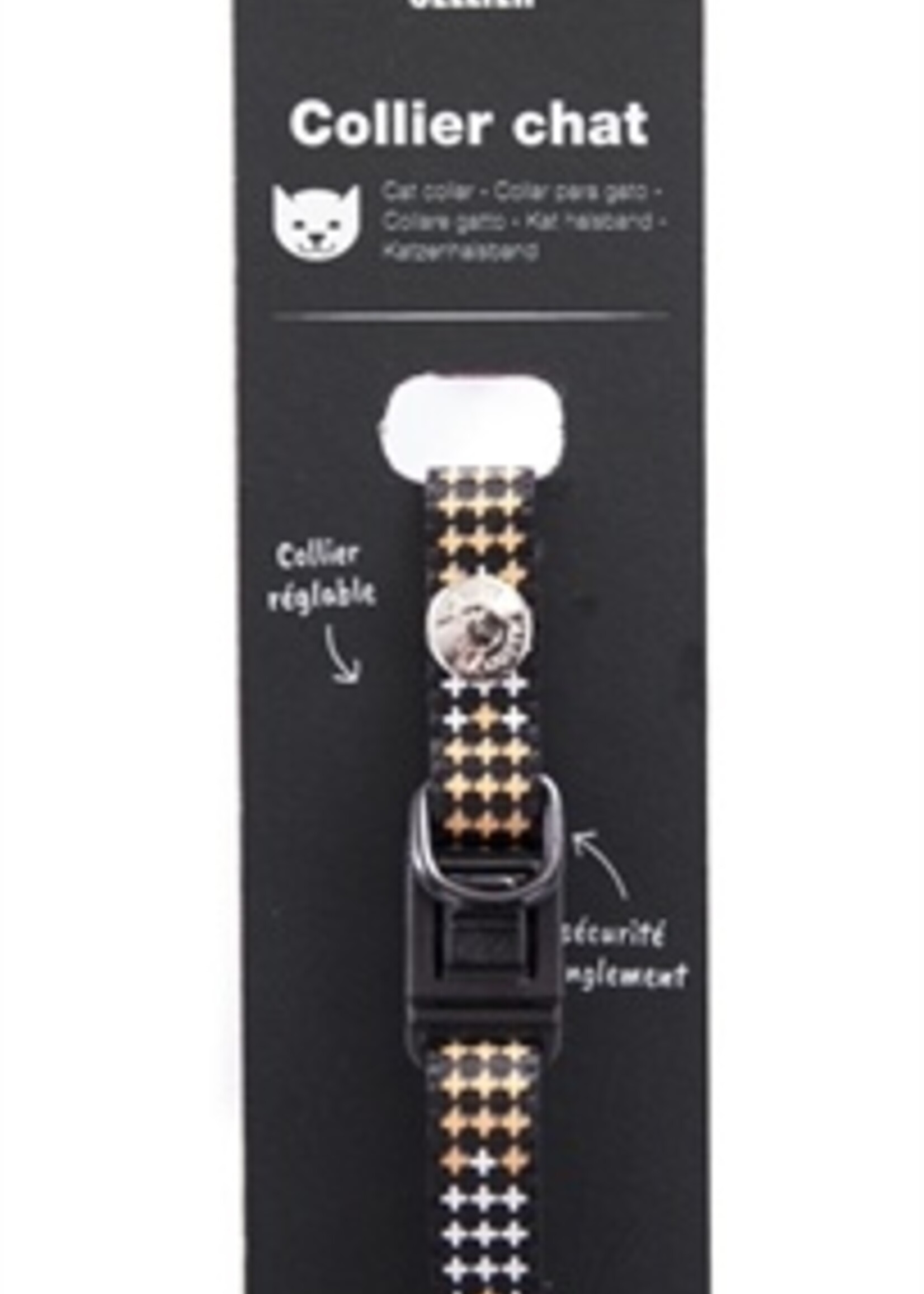 Martin sellier Martin sellier halsband kat kruis oranje / zwart