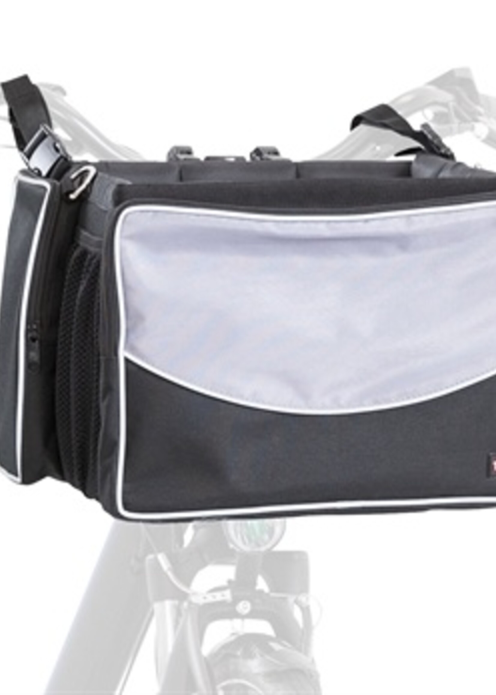 Trixie Trixie fietsmand voor aan stuur nylon zwart / grijs