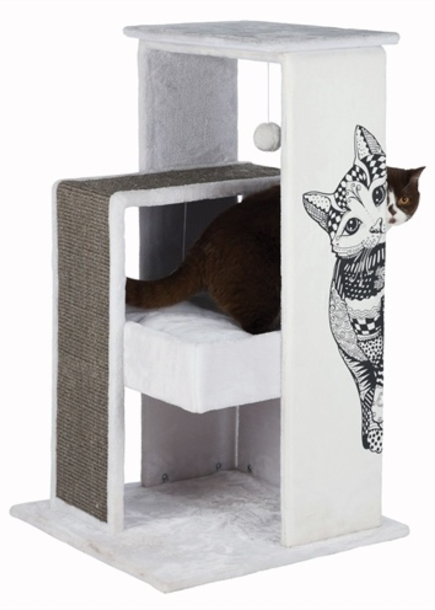 Trixie Trixie krabpaal maria wit/grijs