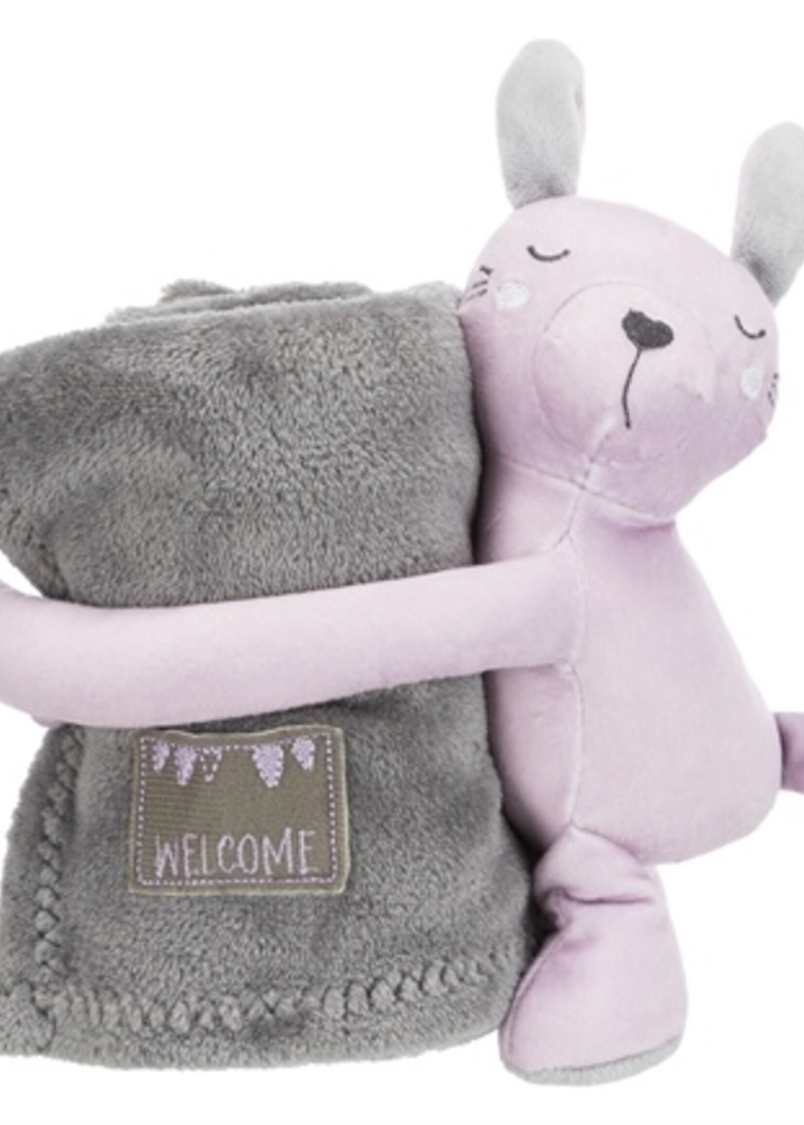 Trixie Trixie junior speelset deken en konijn grijs / lila