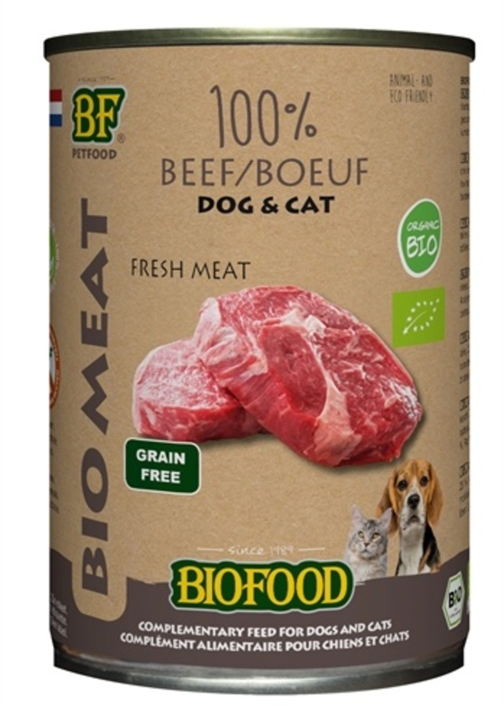 Biofood 12x biofood organic hond 100% rund blik