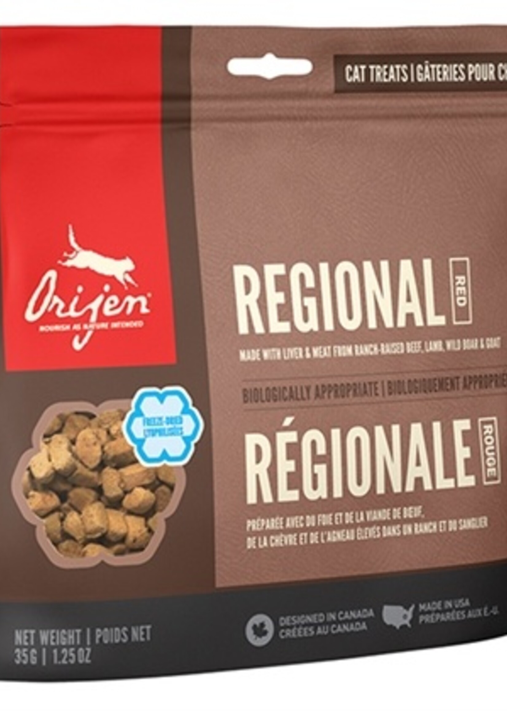 Orijen Orijen gevriesdroogd kattensnoepjes regionals red