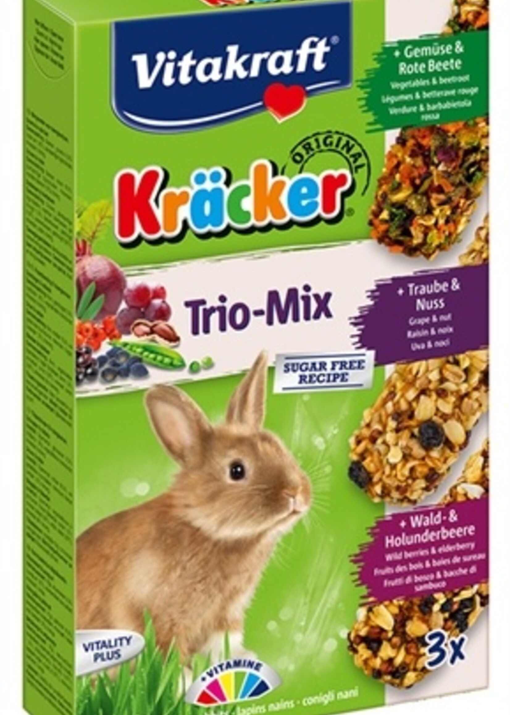 Vitakraft Vitakraft dwergkonijn krackers noot/bosvruchten/groenten