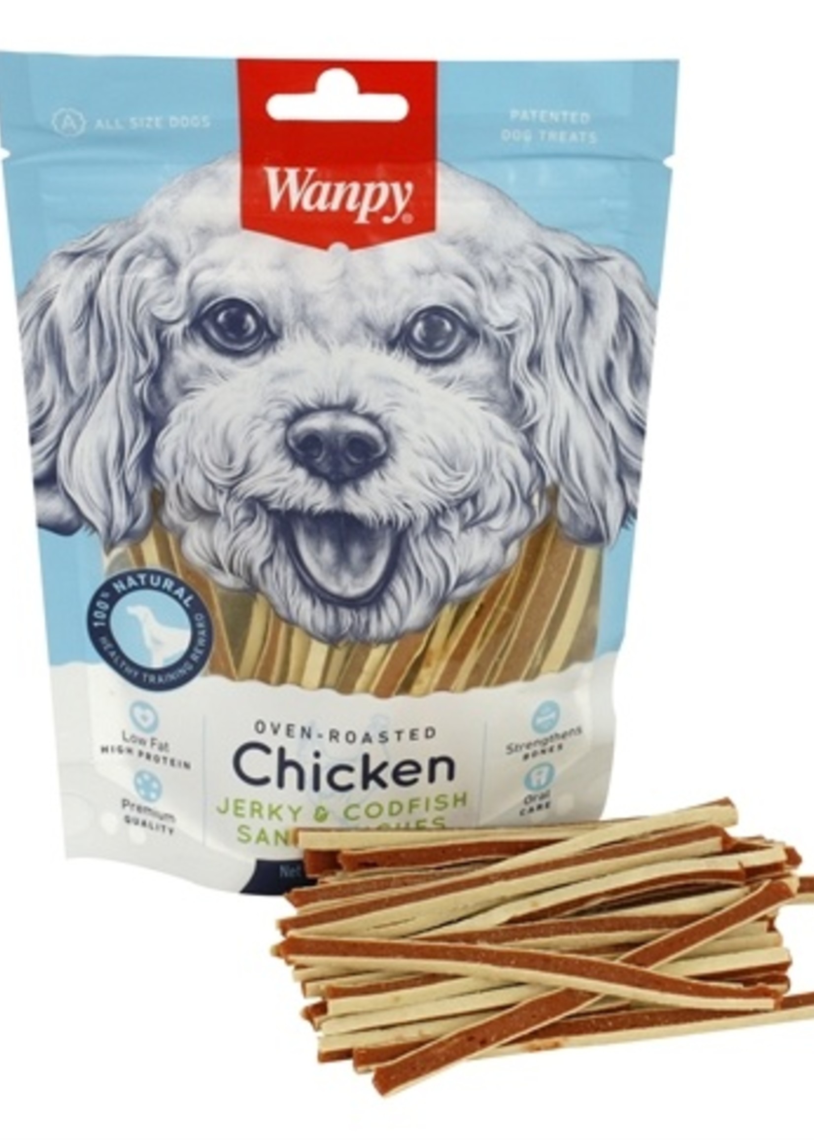 Wanpy Wanpy oven-roasted chicken jerky / codfish sandwiches