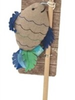 Lief! Lief! kattenhengel vis boys met catnip beige/blauw