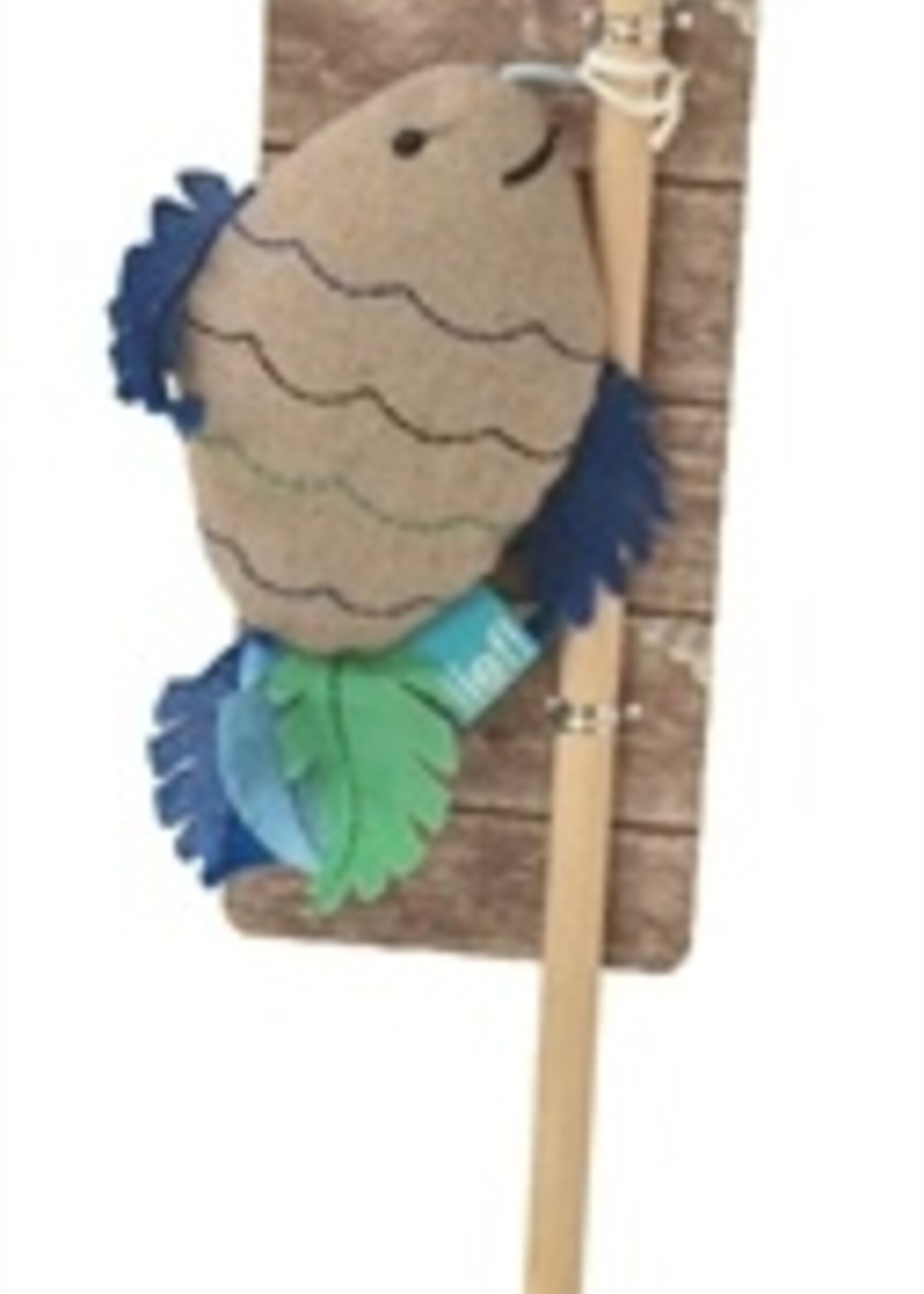 Lief! Lief! kattenhengel vis boys met catnip beige/blauw