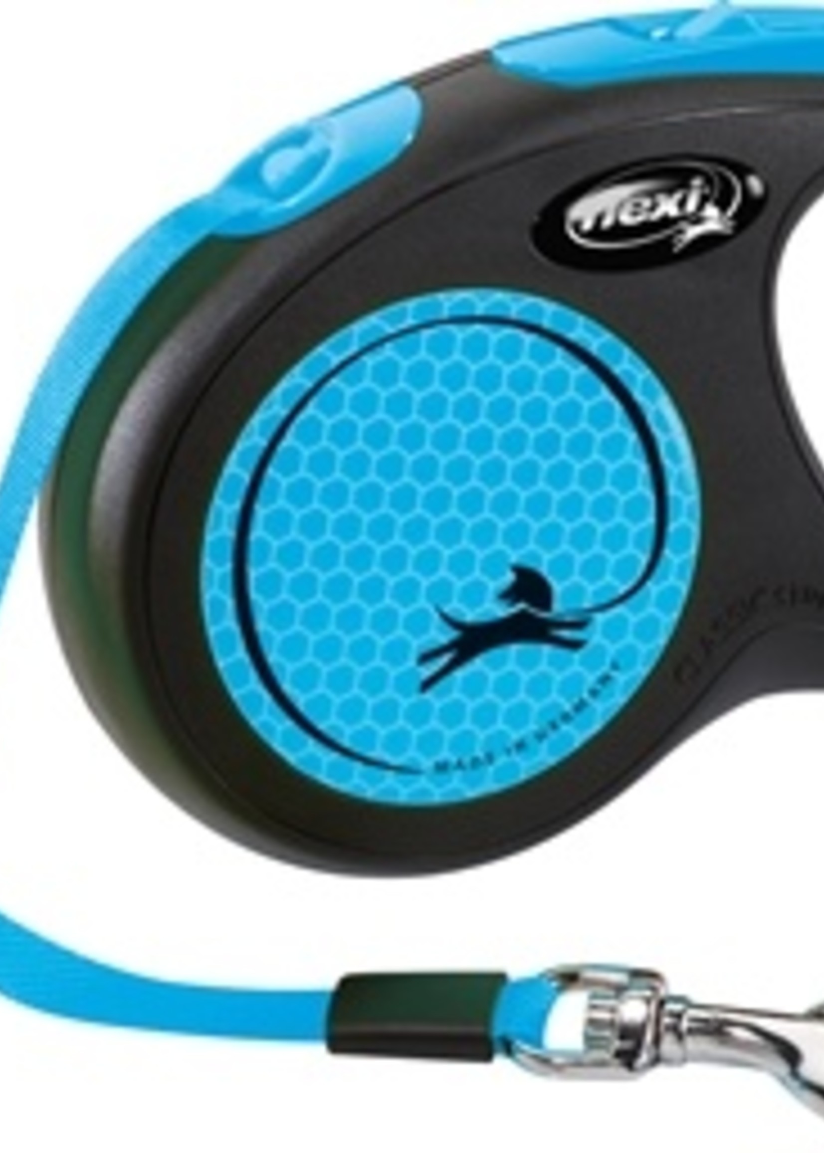 Flexi Flexi rollijn new neon tape zwart / neon blauw