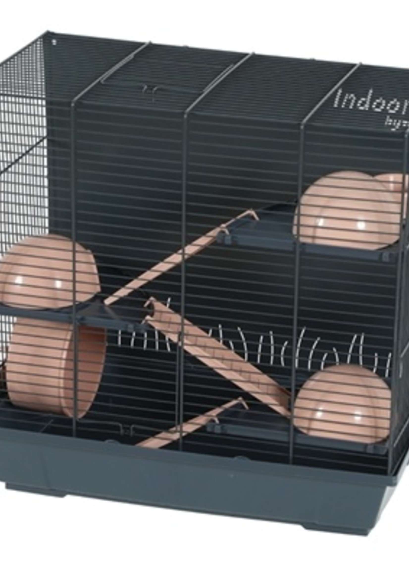Zolux Zolux knaagdierkooi indoor2 triplex hamster grijs / roze