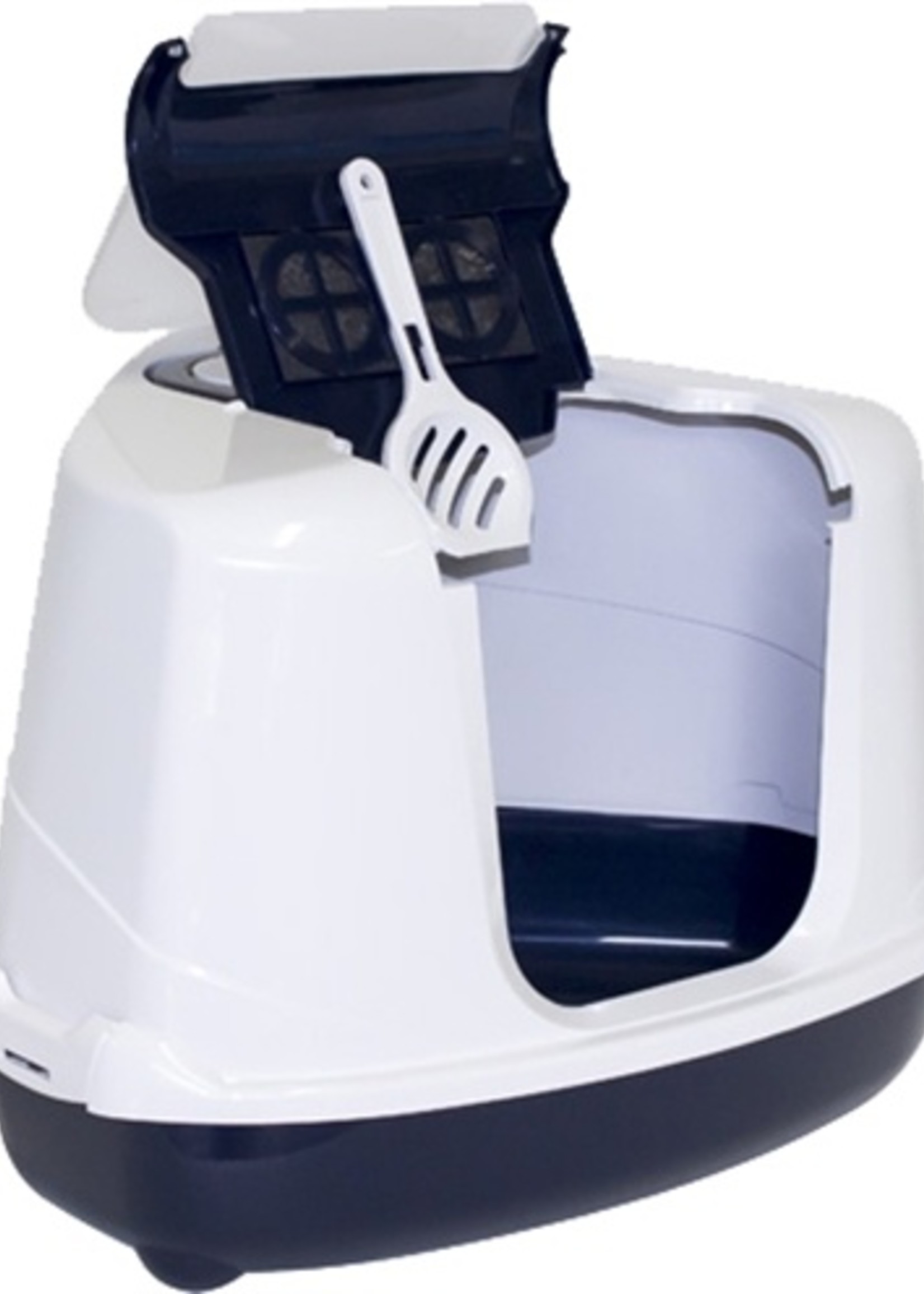 Moderna Moderna hoek kattenbak flip donkerblauw/wit