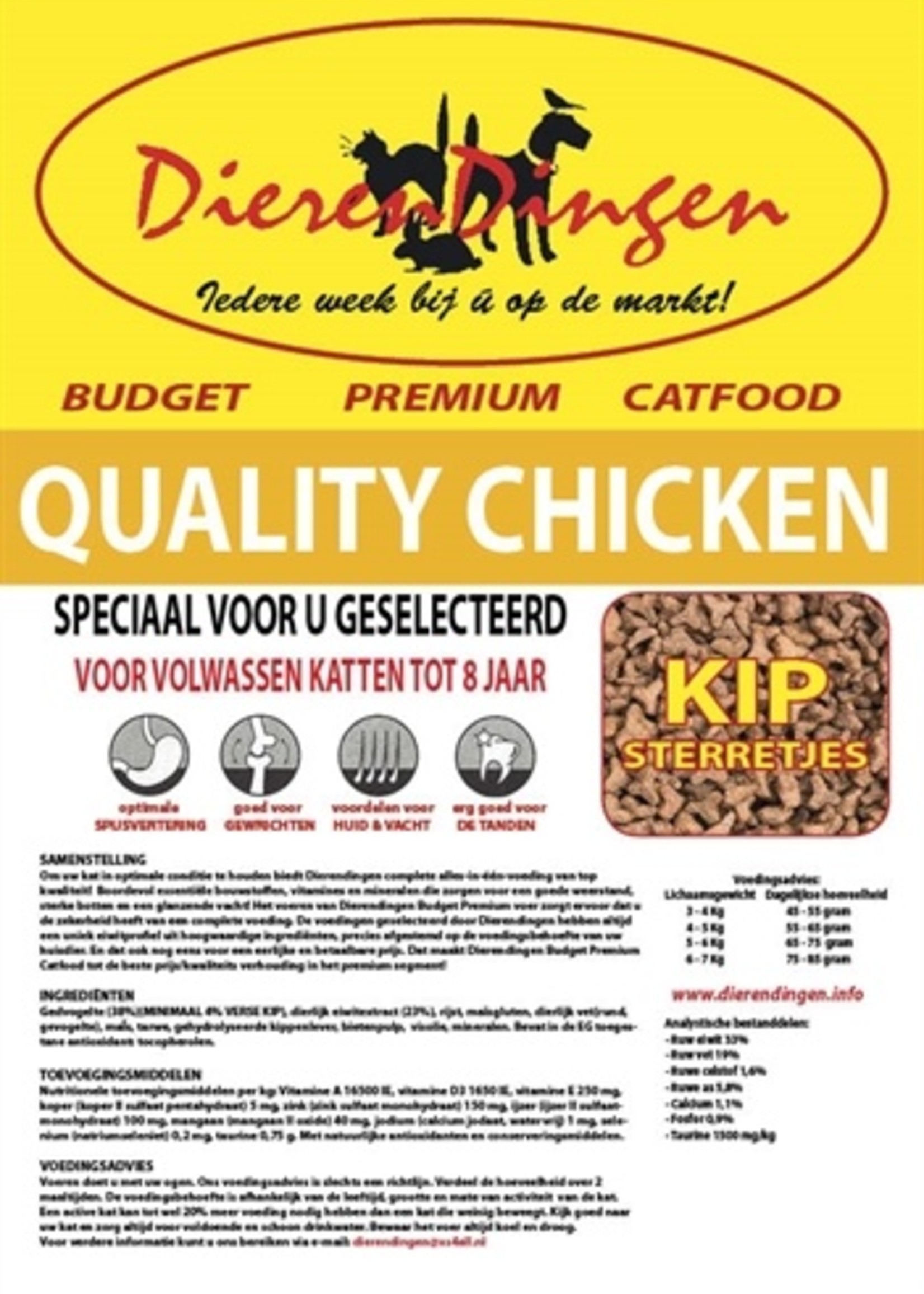 Merkloos Budget premium catfood quality chicken