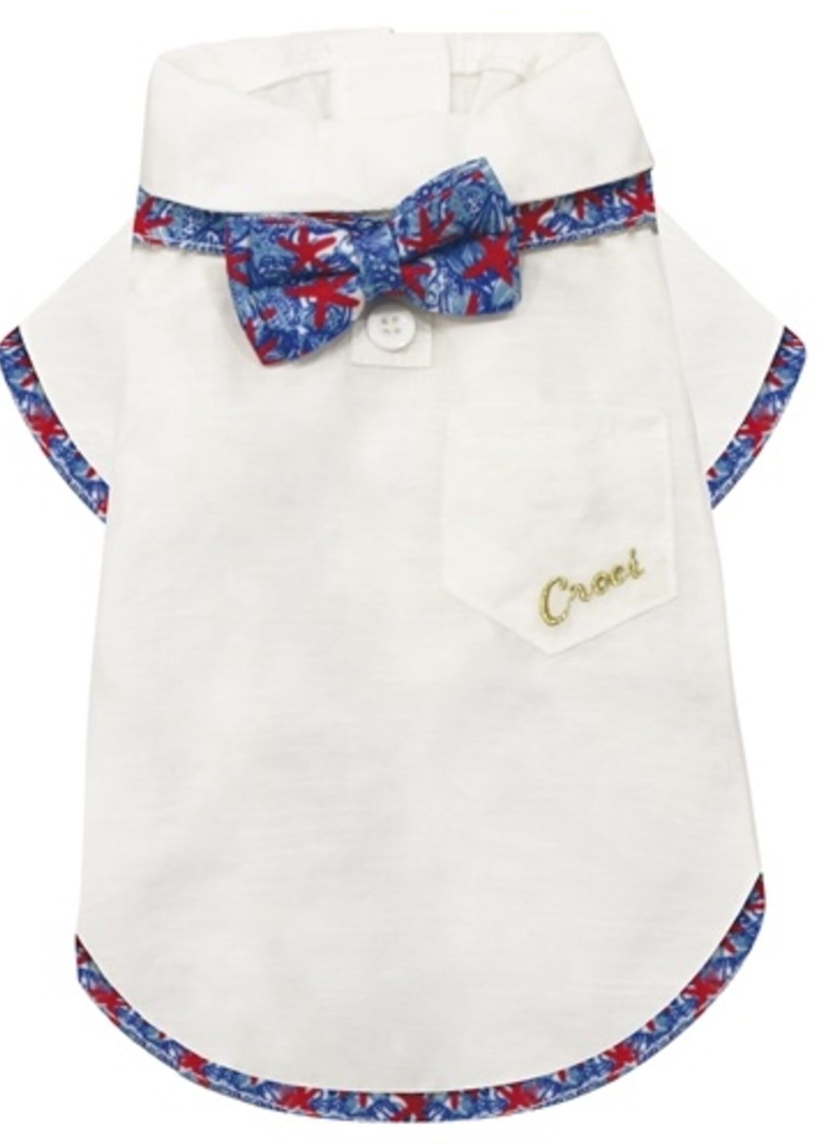 Croci Croci t-shirt hond reef met strik wit