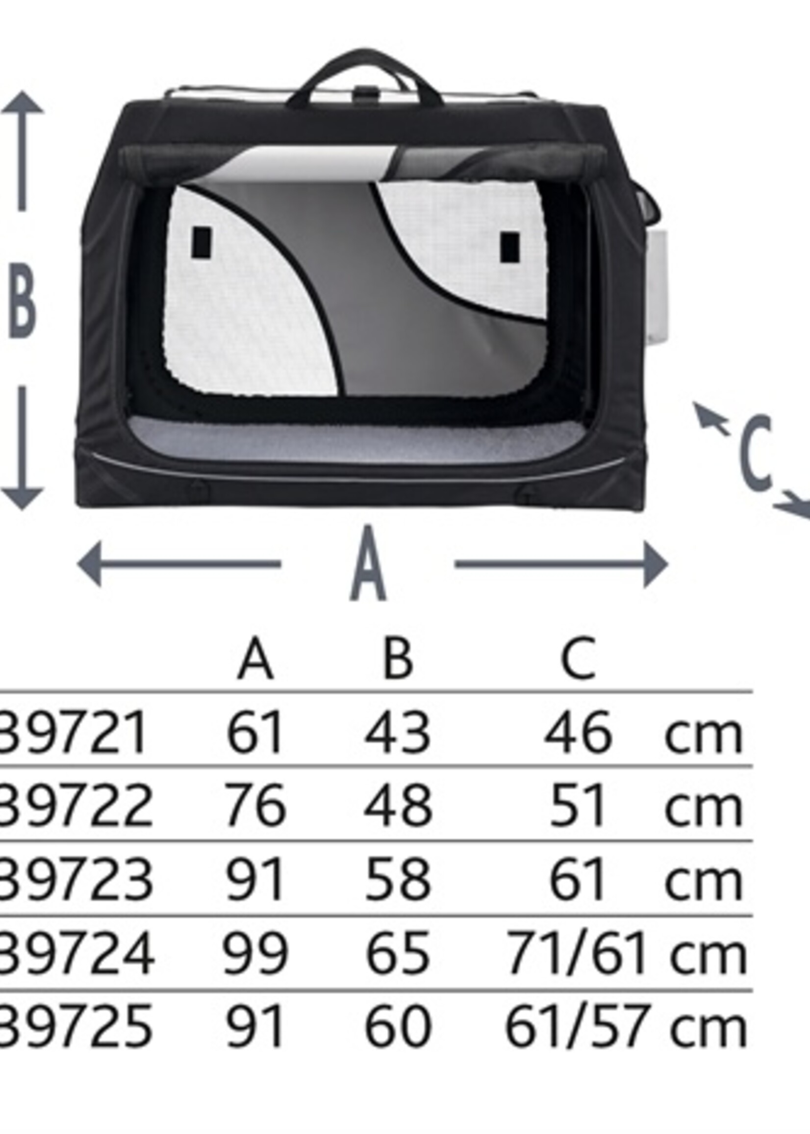 Trixie Trixie reismand vario zwart / grijs