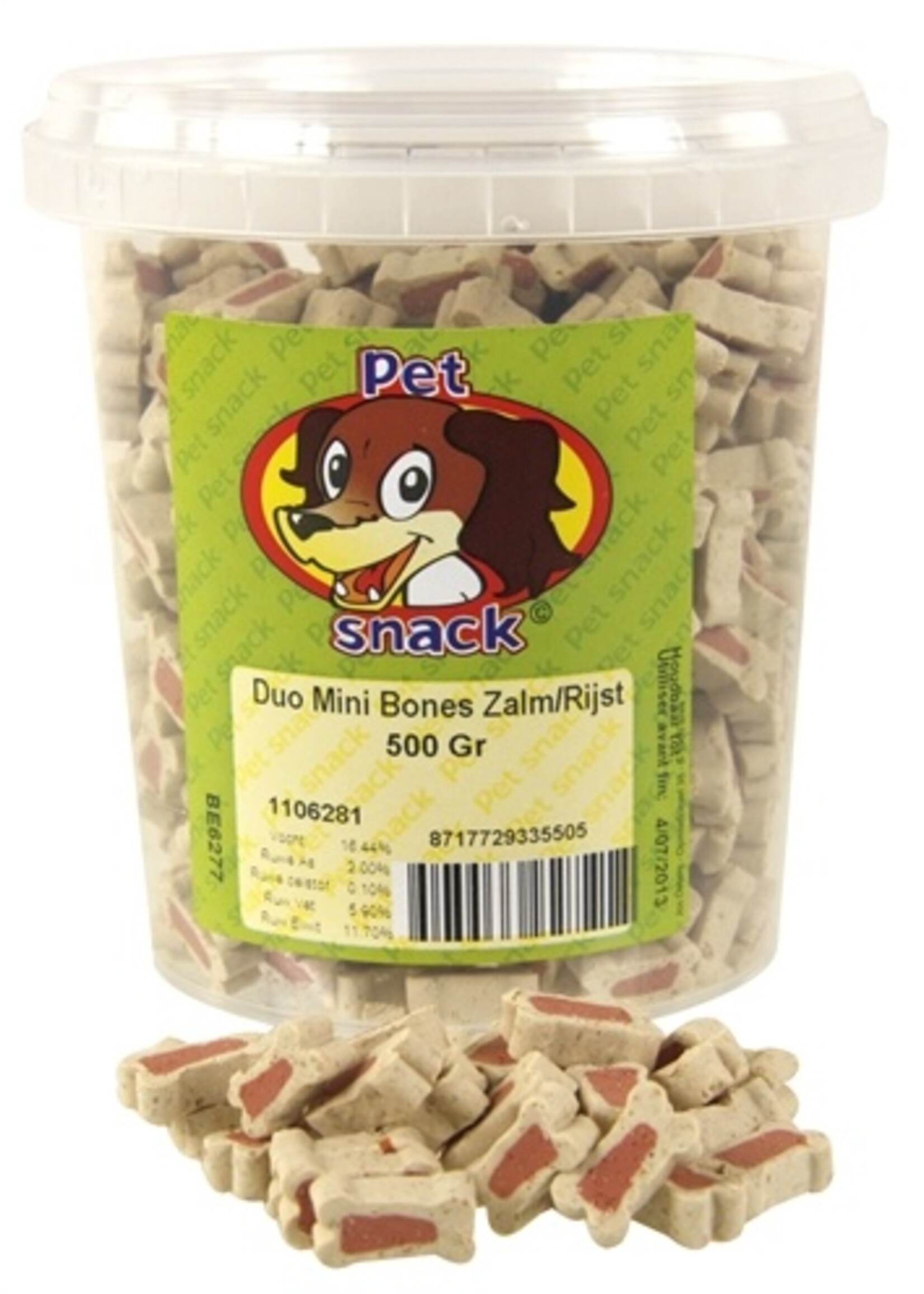 Petsnack 12x petsnack botjes mini duo zalm/rijst