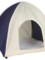 Trixie Trixie knaagdierhuis wigwam nylon donkerblauw / beige
