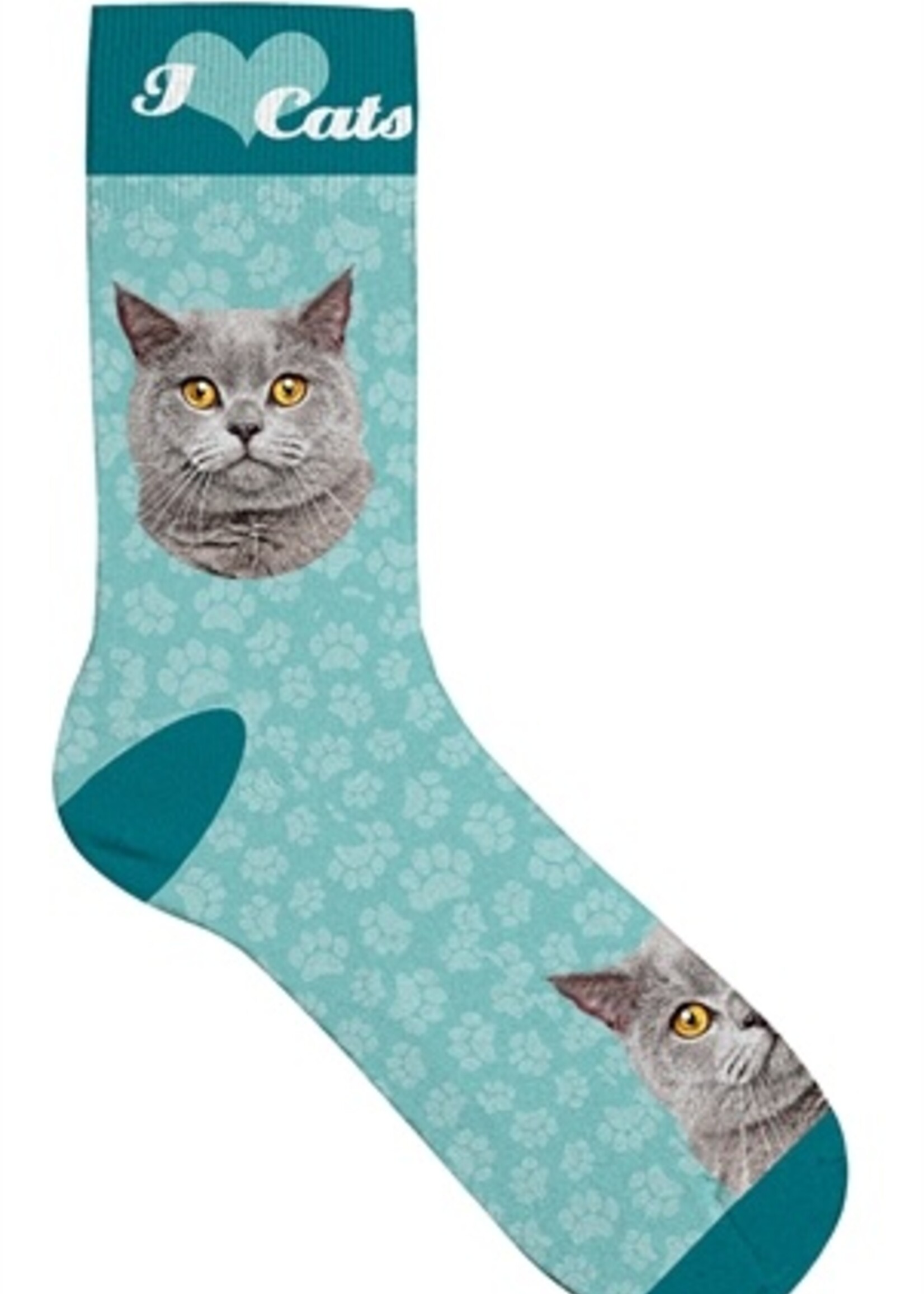 Merkloos Sokken grey tabby kat