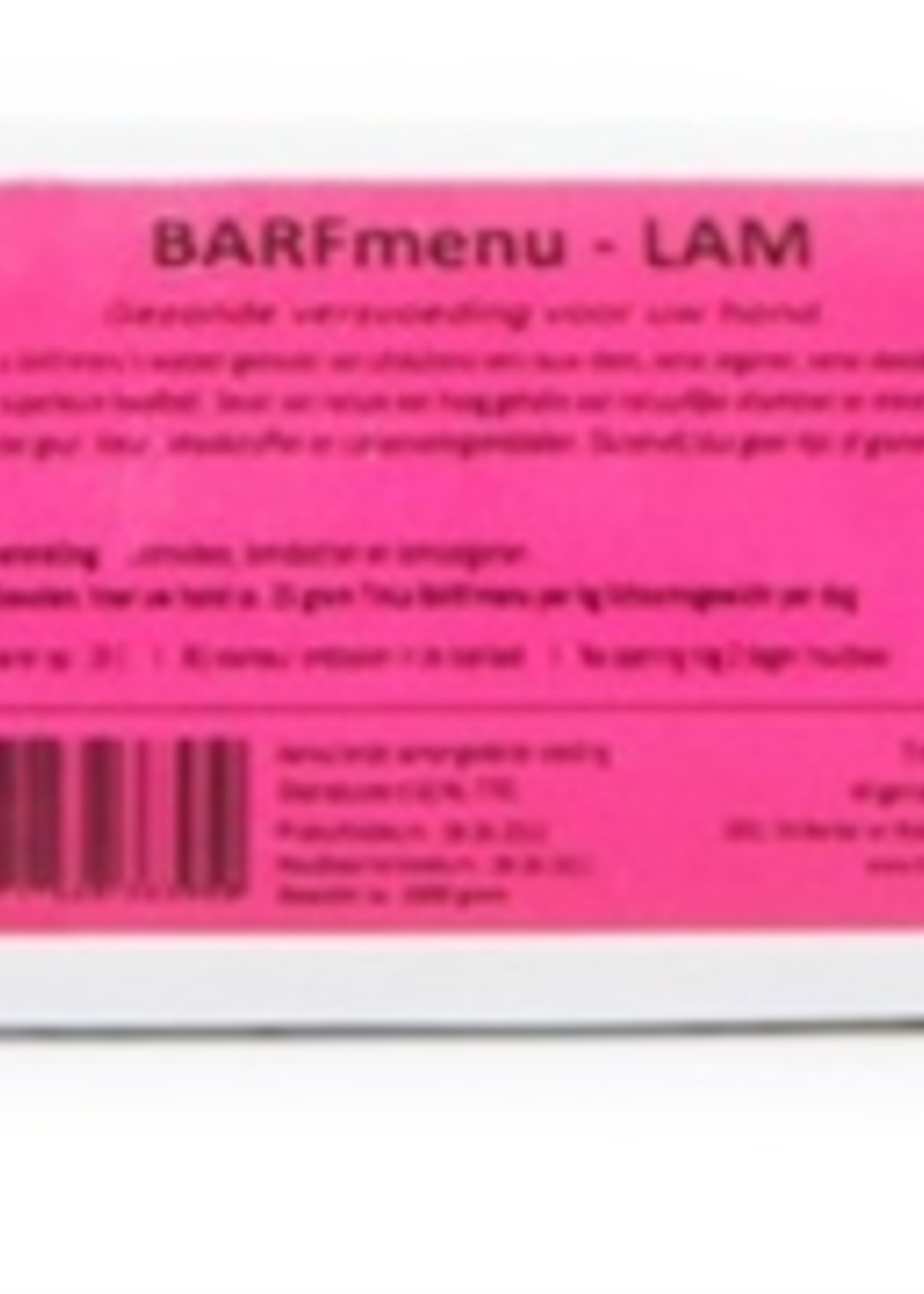 Barfmenu Barfmenu lam hondenvoer