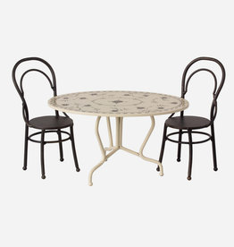 Maileg dining table set mini  anthracite