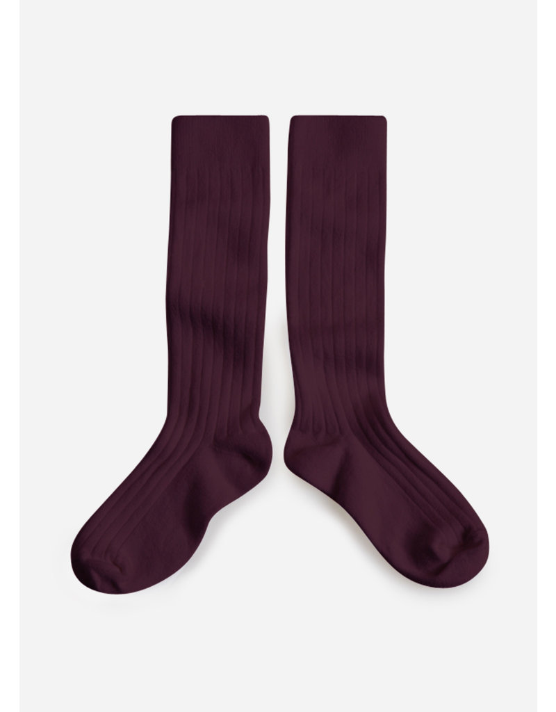 Collegien kniekous aubergine