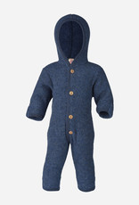 hooded overall - blue melange