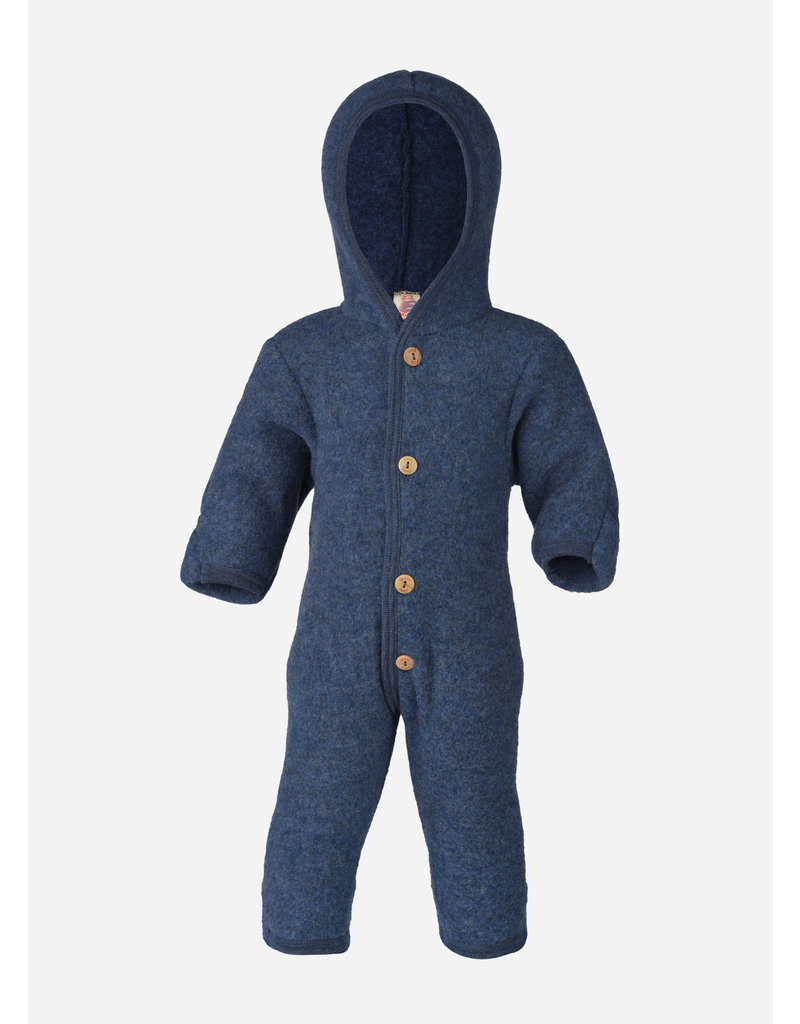 hooded overall - blue melange