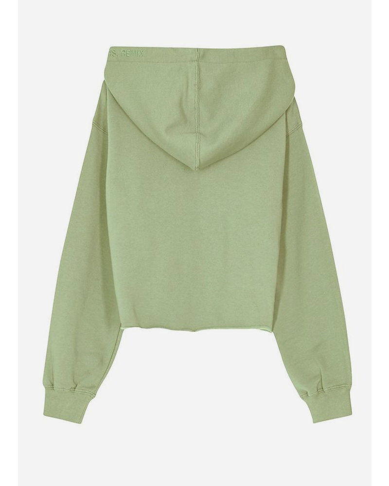 Designer Remix Girls willie cropped hoodie matcha green