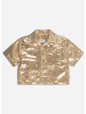 Repose cropped shirt warm golden shimmer