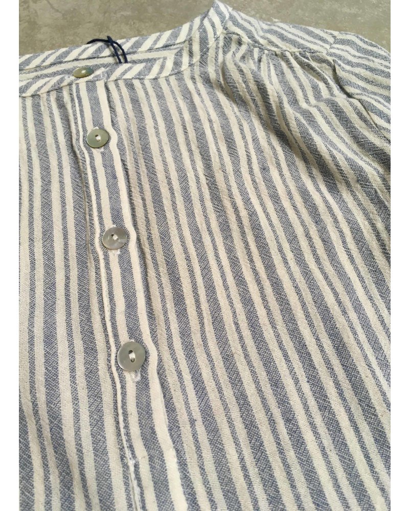 Long Live The Queen blouse with stand blue stripe