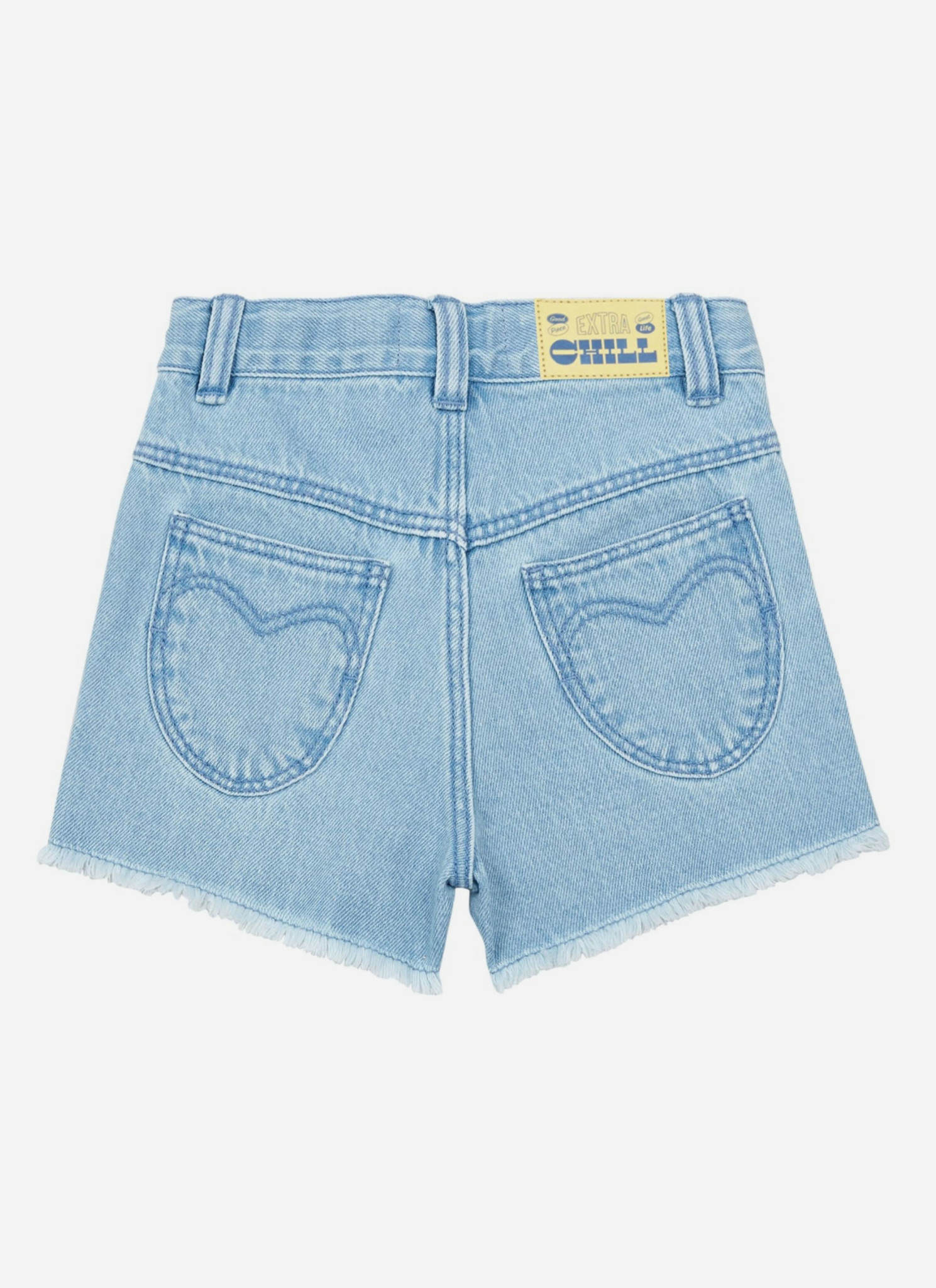 denim shorts bleached blue F62096-AA 