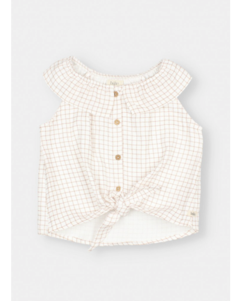 Buho mini check blouse terracota