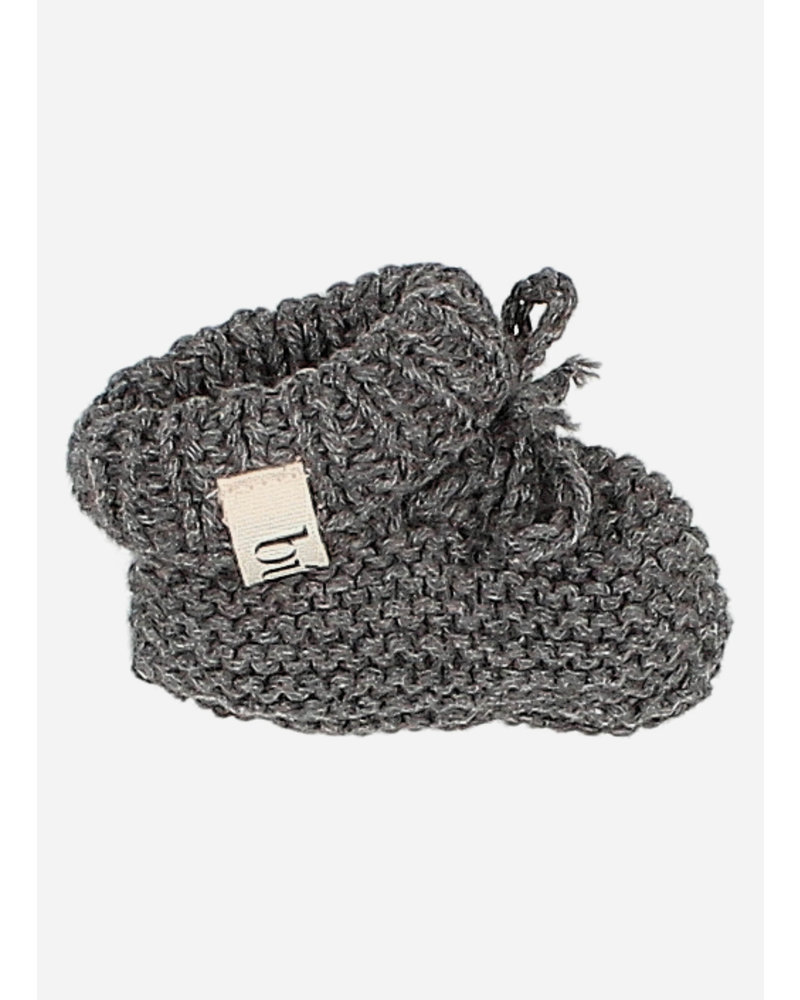 Buho baby knit booties dark grey