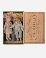 Maileg mum & dad mice in cigarbox