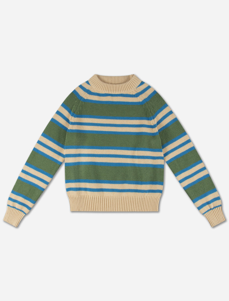 Repose knit raglan sweater irregular stripe