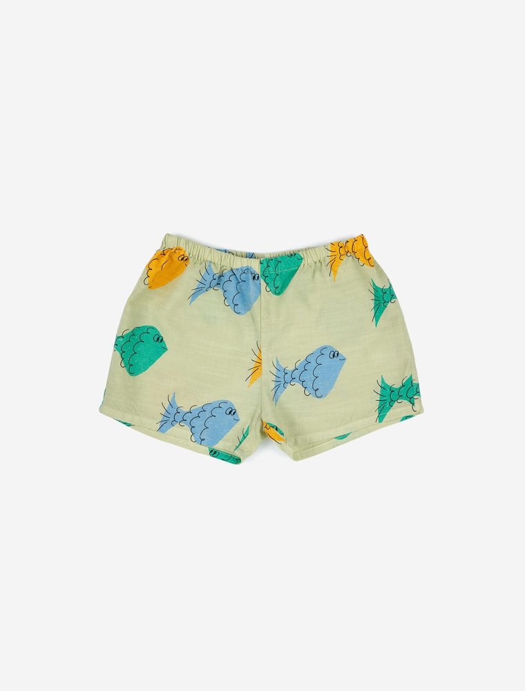 Bobo Choses baby multicolor fish all over woven shorts