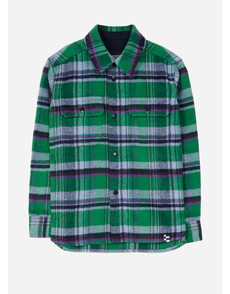 Finger in the nose new dusk green checkers long sleeve shirt