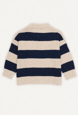 The New Society * tirso stripes jumper sand and space blue knit
