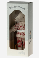 Maileg winter mouse with ski set mum