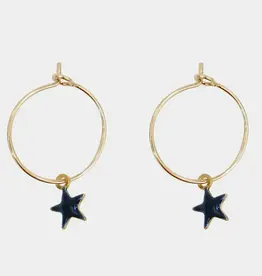 Titlee oorbellen starhoops blauw