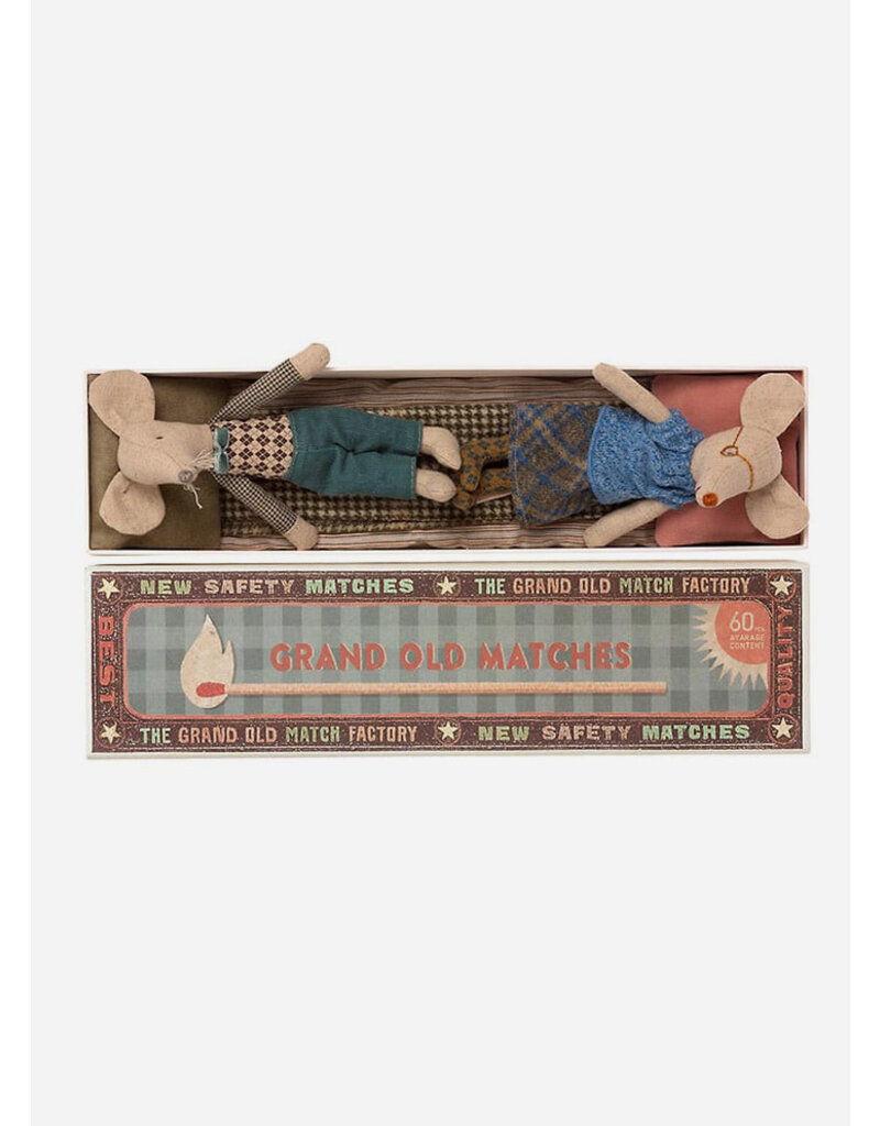 Maileg grandma & grandpa mice in matchbox