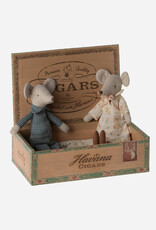 Maileg *grandma & grandpa mice in a cigarbox