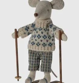 Maileg *winter mouse with ski set dad