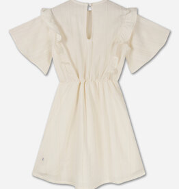 Repose ruffle dress fancy sand white stripe