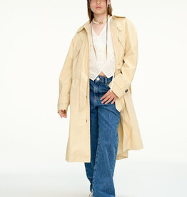 Les Coyotes De Paris coated cotton trench coat straw