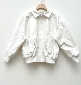 Les Coyotes De Paris oversized coated bomber chalk white