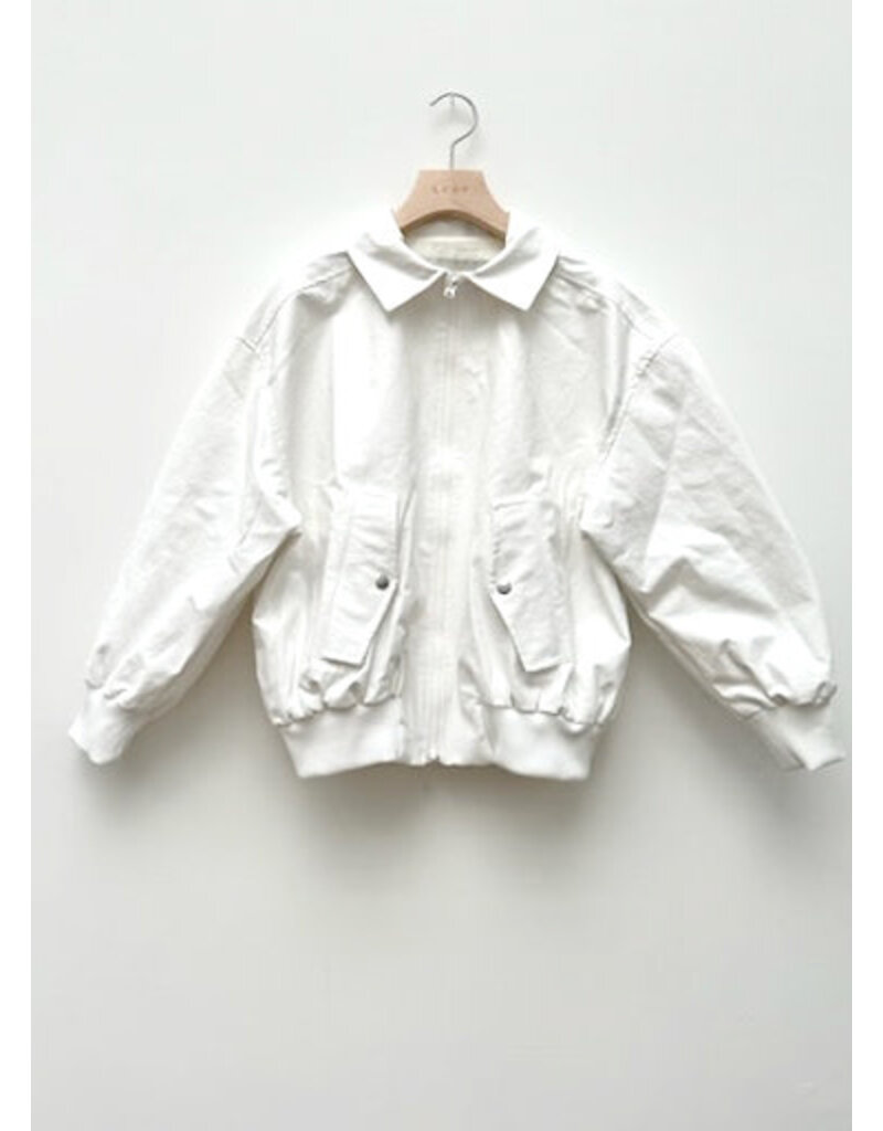 Les Coyotes De Paris oversized coated bomber chalk white