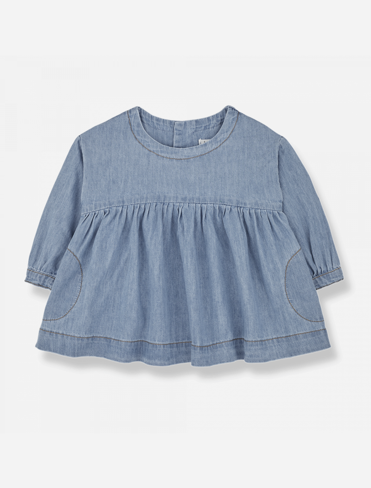 1+ In The Family gabriella long sleeve dress denim